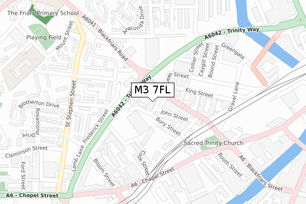 M3 7FL map - large scale - OS Open Zoomstack (Ordnance Survey)