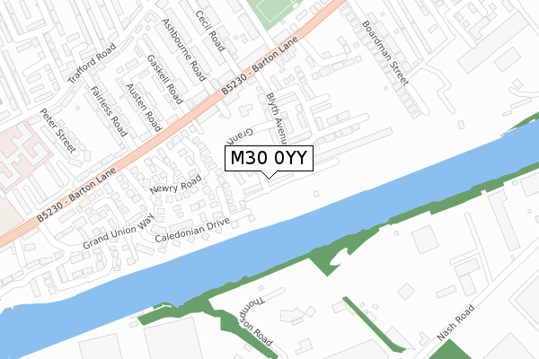 M30 0YY map - large scale - OS Open Zoomstack (Ordnance Survey)