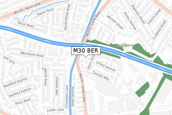 M30 8ER map - large scale - OS Open Zoomstack (Ordnance Survey)