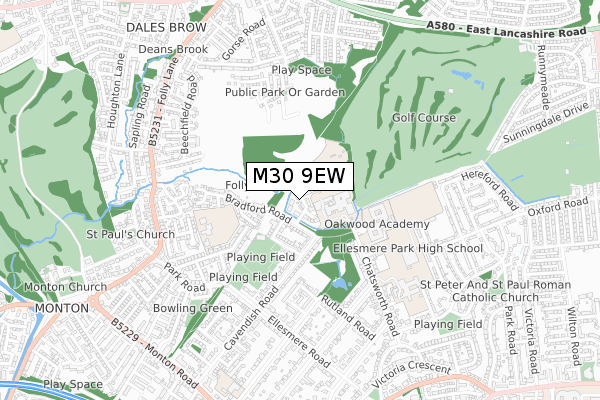 M30 9EW map - small scale - OS Open Zoomstack (Ordnance Survey)