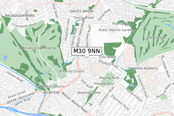 M30 9NN map - small scale - OS Open Zoomstack (Ordnance Survey)