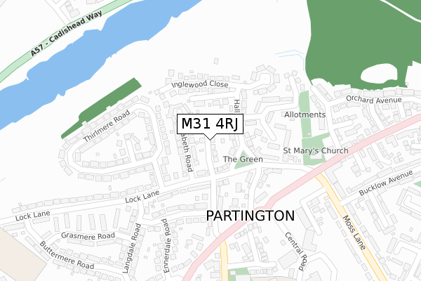 M31 4RJ map - large scale - OS Open Zoomstack (Ordnance Survey)