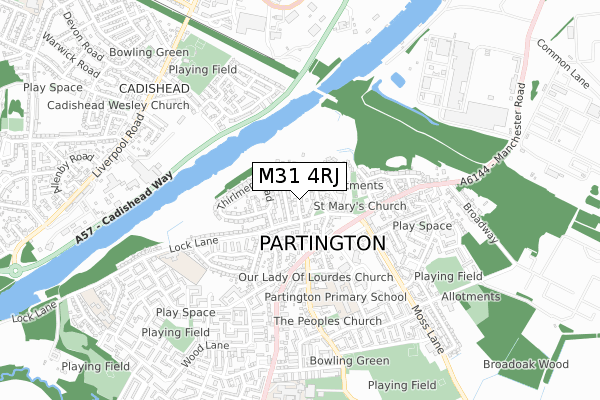 M31 4RJ map - small scale - OS Open Zoomstack (Ordnance Survey)