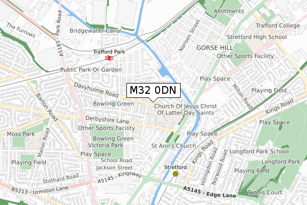 M32 0DN map - small scale - OS Open Zoomstack (Ordnance Survey)