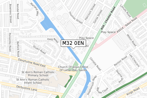 M32 0EN map - large scale - OS Open Zoomstack (Ordnance Survey)