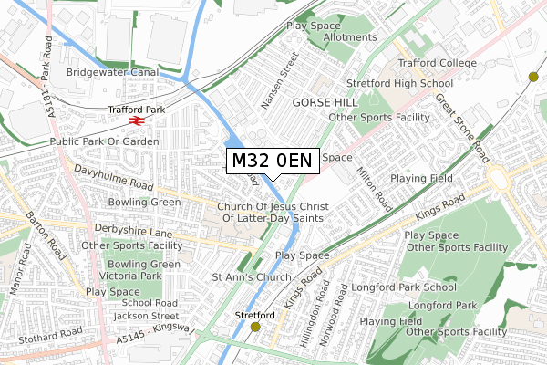 M32 0EN map - small scale - OS Open Zoomstack (Ordnance Survey)