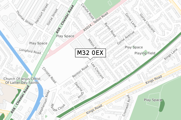 M32 0EX map - large scale - OS Open Zoomstack (Ordnance Survey)