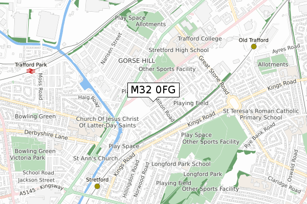 M32 0FG map - small scale - OS Open Zoomstack (Ordnance Survey)