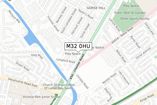 M32 0HU map - large scale - OS Open Zoomstack (Ordnance Survey)