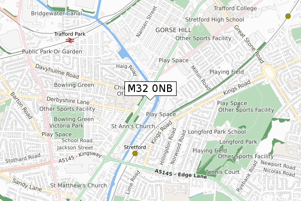 M32 0NB map - small scale - OS Open Zoomstack (Ordnance Survey)