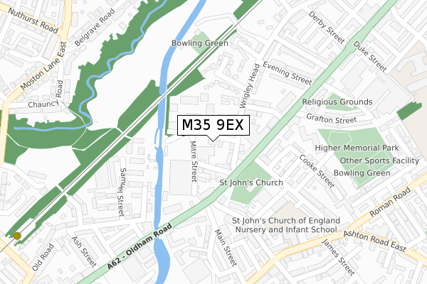 M35 9EX map - large scale - OS Open Zoomstack (Ordnance Survey)