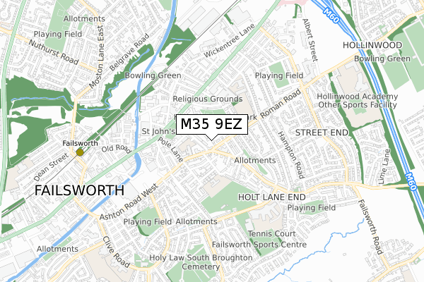 M35 9EZ map - small scale - OS Open Zoomstack (Ordnance Survey)