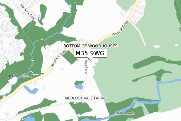 M35 9WG map - large scale - OS Open Zoomstack (Ordnance Survey)