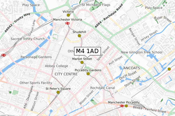 M4 1AD map - small scale - OS Open Zoomstack (Ordnance Survey)