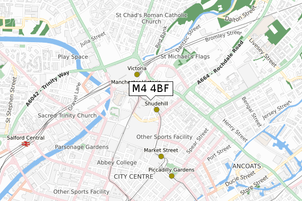 M4 4BF map - small scale - OS Open Zoomstack (Ordnance Survey)