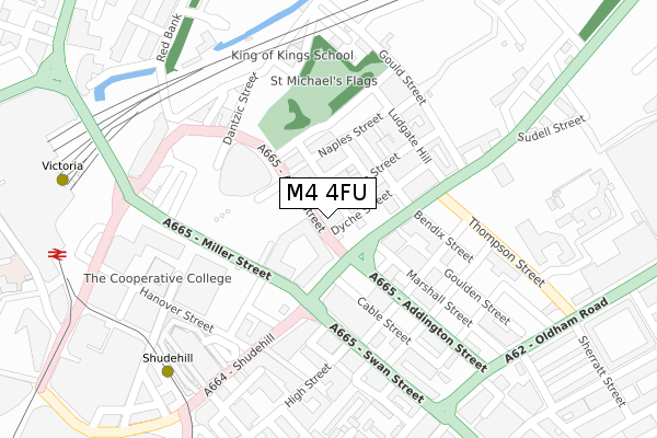 M4 4FU map - large scale - OS Open Zoomstack (Ordnance Survey)