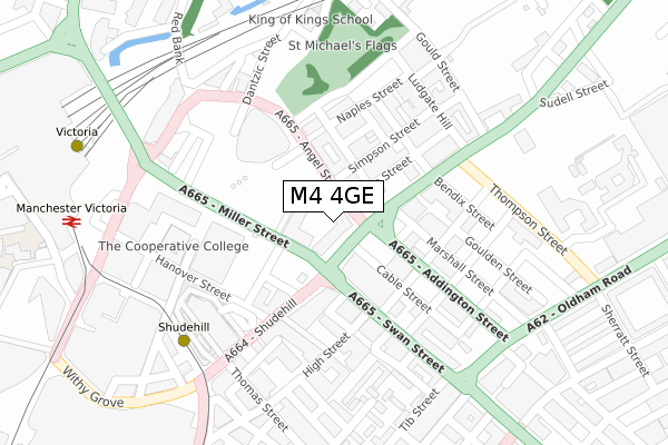 M4 4GE map - large scale - OS Open Zoomstack (Ordnance Survey)