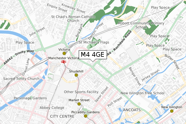 M4 4GE map - small scale - OS Open Zoomstack (Ordnance Survey)