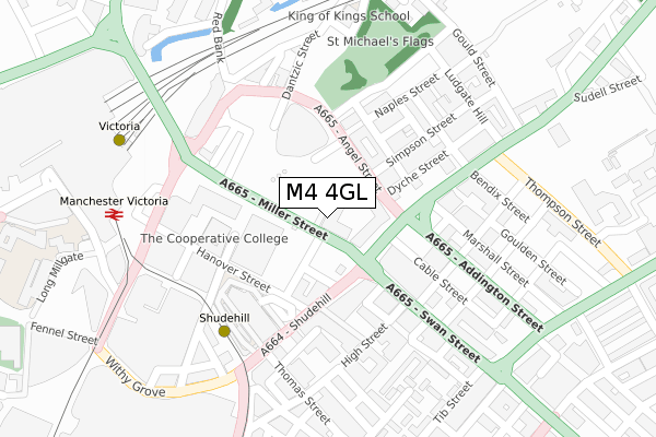 M4 4GL map - large scale - OS Open Zoomstack (Ordnance Survey)