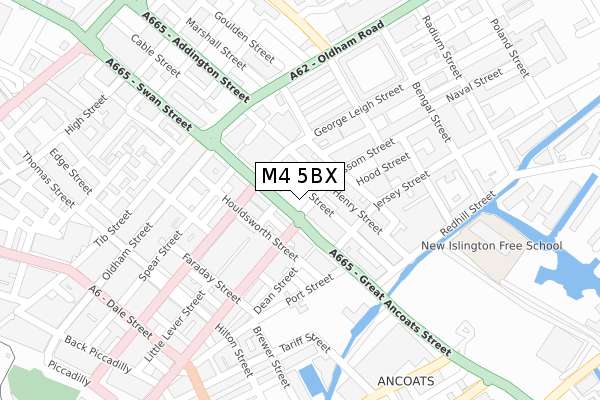 M4 5BX map - large scale - OS Open Zoomstack (Ordnance Survey)