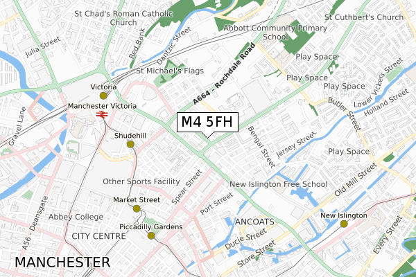 M4 5FH map - small scale - OS Open Zoomstack (Ordnance Survey)