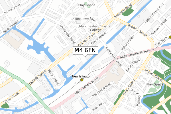 M4 6FN map - large scale - OS Open Zoomstack (Ordnance Survey)