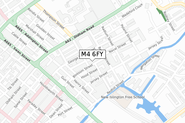 M4 6FY map - large scale - OS Open Zoomstack (Ordnance Survey)