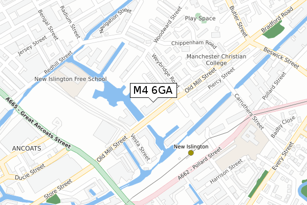 M4 6GA map - large scale - OS Open Zoomstack (Ordnance Survey)