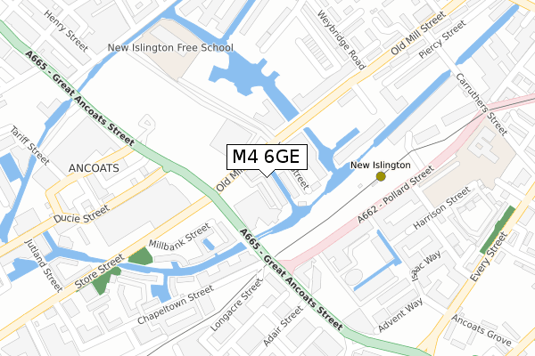 M4 6GE map - large scale - OS Open Zoomstack (Ordnance Survey)