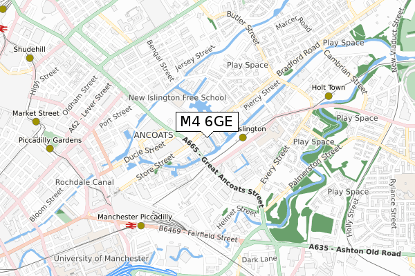 M4 6GE map - small scale - OS Open Zoomstack (Ordnance Survey)