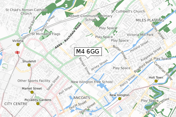 M4 6GG map - small scale - OS Open Zoomstack (Ordnance Survey)