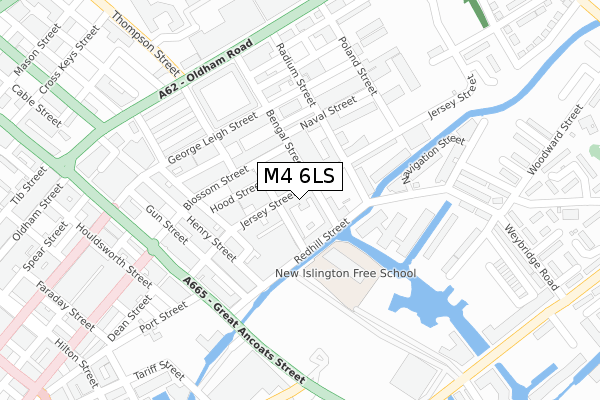 M4 6LS map - large scale - OS Open Zoomstack (Ordnance Survey)