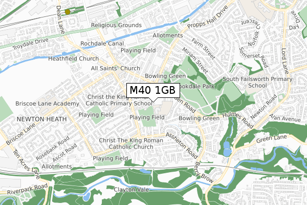 M40 1GB map - small scale - OS Open Zoomstack (Ordnance Survey)