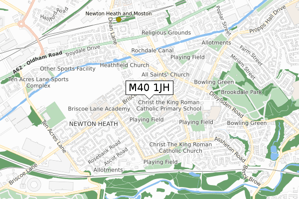 M40 1JH map - small scale - OS Open Zoomstack (Ordnance Survey)