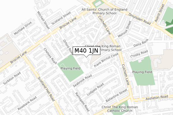 M40 1JN map - large scale - OS Open Zoomstack (Ordnance Survey)