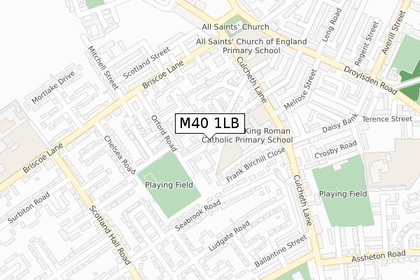 M40 1LB map - large scale - OS Open Zoomstack (Ordnance Survey)