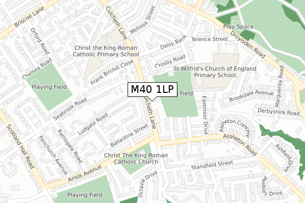 M40 1LP map - large scale - OS Open Zoomstack (Ordnance Survey)