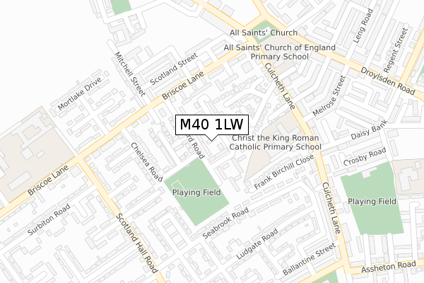 M40 1LW map - large scale - OS Open Zoomstack (Ordnance Survey)