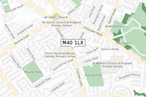 M40 1LX map - large scale - OS Open Zoomstack (Ordnance Survey)