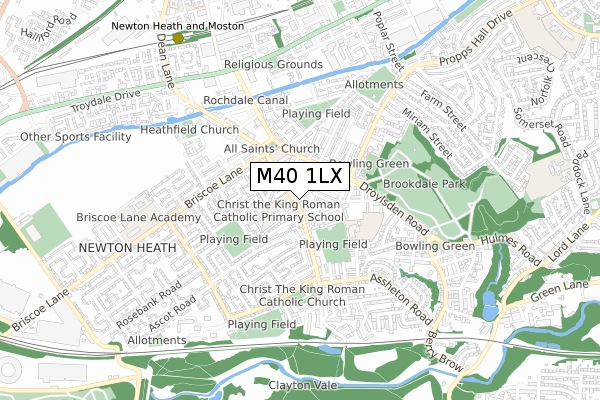 M40 1LX map - small scale - OS Open Zoomstack (Ordnance Survey)