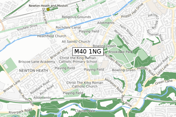 M40 1NG map - small scale - OS Open Zoomstack (Ordnance Survey)