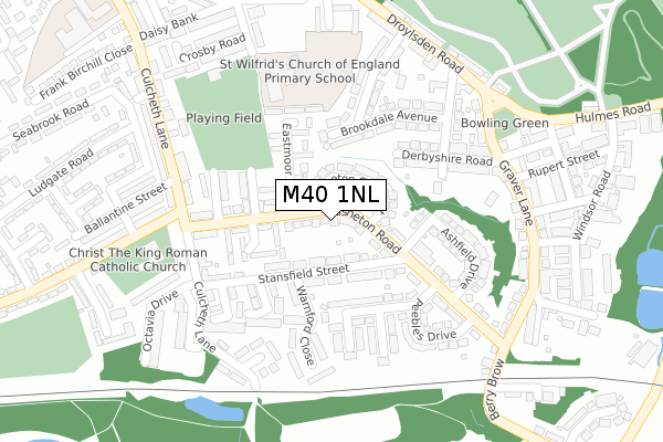 M40 1NL map - large scale - OS Open Zoomstack (Ordnance Survey)