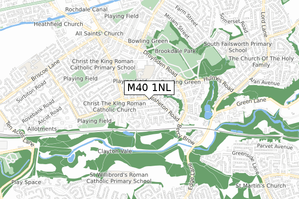 M40 1NL map - small scale - OS Open Zoomstack (Ordnance Survey)