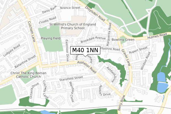 M40 1NN map - large scale - OS Open Zoomstack (Ordnance Survey)