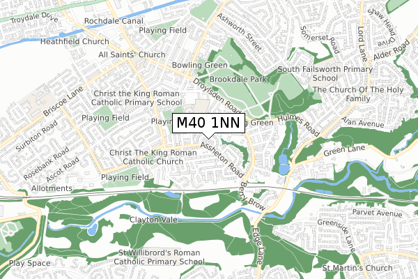 M40 1NN map - small scale - OS Open Zoomstack (Ordnance Survey)