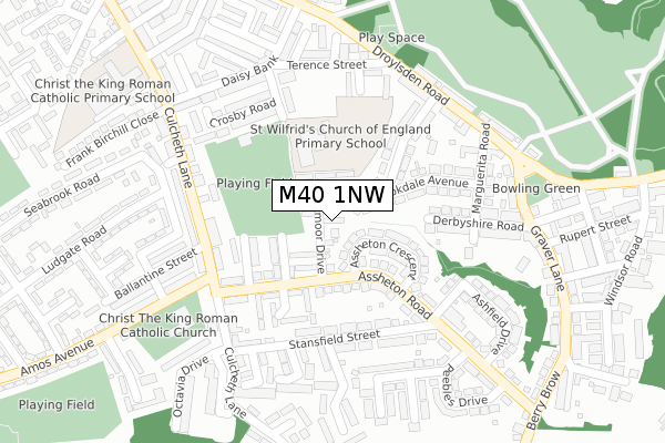 M40 1NW map - large scale - OS Open Zoomstack (Ordnance Survey)