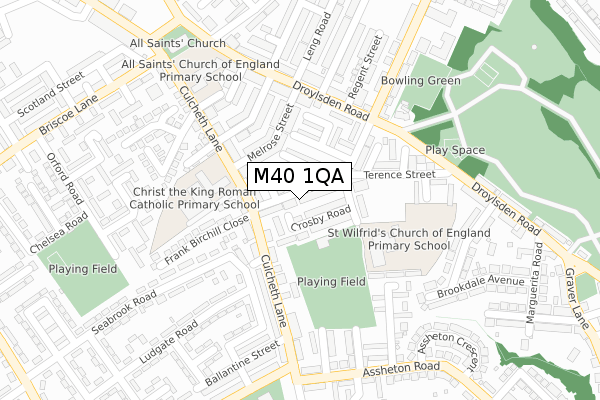 M40 1QA map - large scale - OS Open Zoomstack (Ordnance Survey)