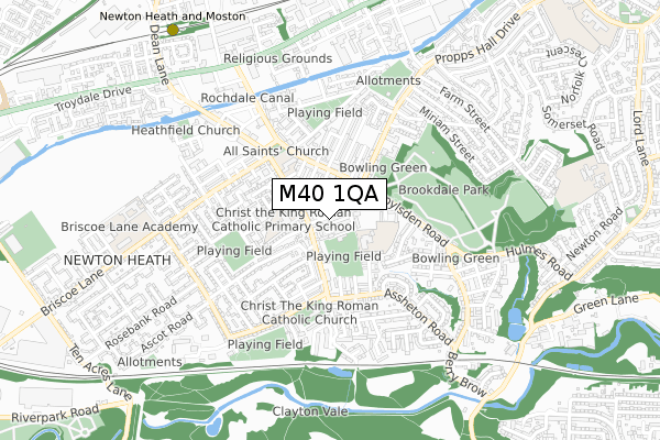 M40 1QA map - small scale - OS Open Zoomstack (Ordnance Survey)