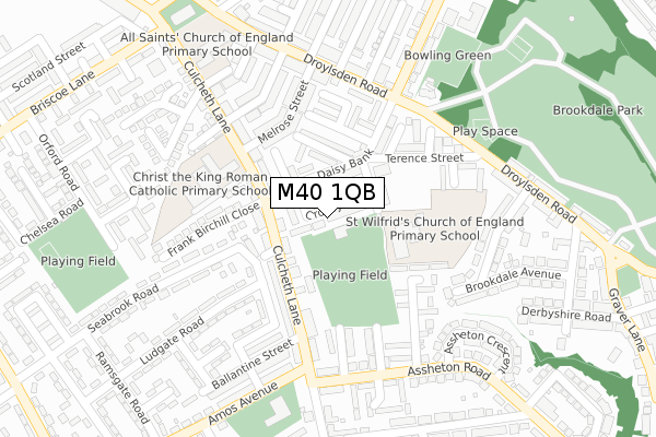 M40 1QB map - large scale - OS Open Zoomstack (Ordnance Survey)