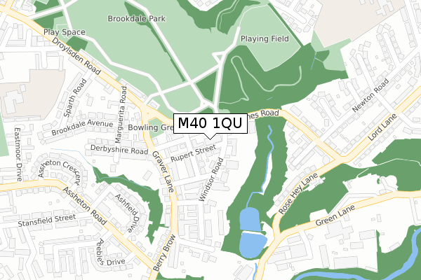 M40 1QU map - large scale - OS Open Zoomstack (Ordnance Survey)